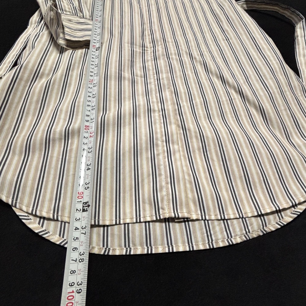 Calvin‎ Klein 4 Striped Button Down Shirt Dress Belted Knee Length - Picture 9 of 10